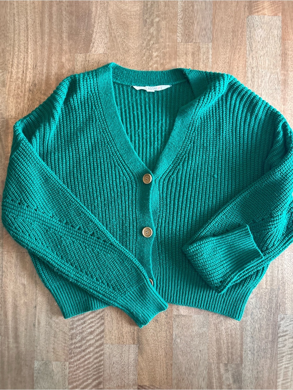 Vanilla Star Teal V-Neck Button Cardigan